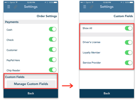 Custom Fields Setting